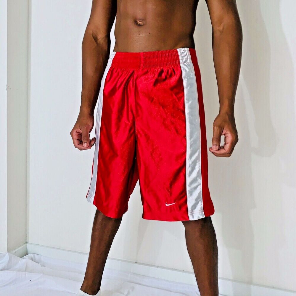 Nike Vintage Super Rare Dazzle Basketball Shorts Red White Silky Soft S